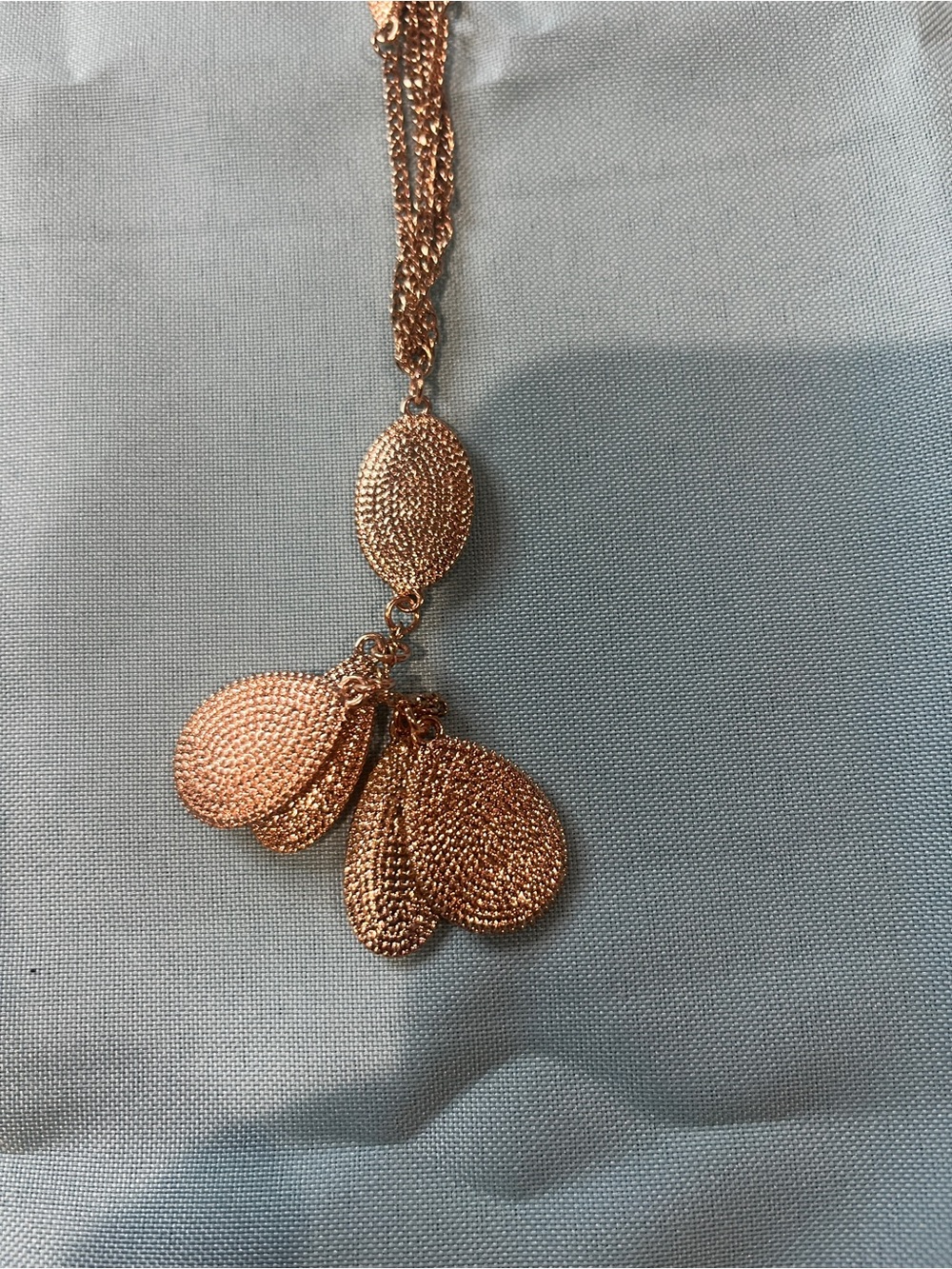 MIA Rose Gold Layered Textured Drop Necklace